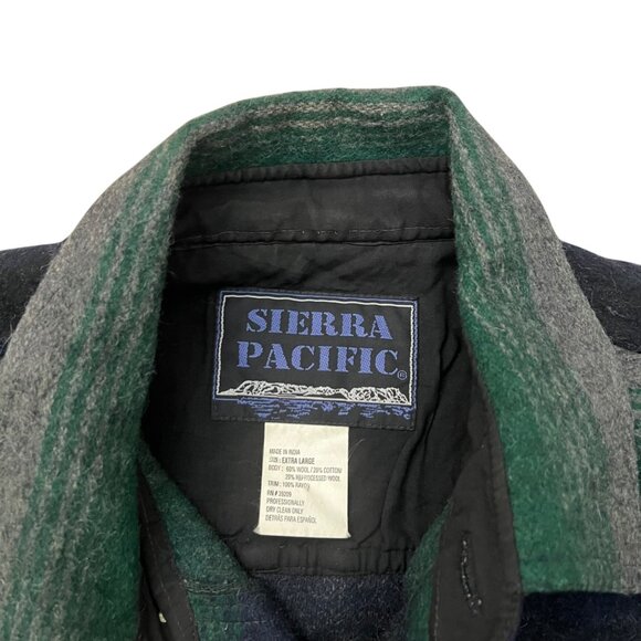 Sierra Pacific Mens Wool Stripe Shacket Green Size XL Southwestern Outdoors - Picture 4 of 7